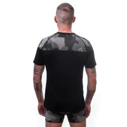 Sensor Merino Impress Černá/camo pánské funkční tričko