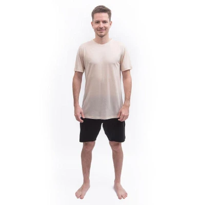 SENSOR Merino Lite Mottled Beige pánské tričko
