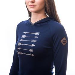 SENSOR Merino Upper Arrows dámská mikina Deep Blue