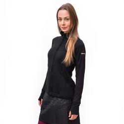 Sensor Merino Upper Celozip Černá dámská mikina