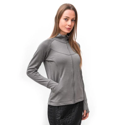 Sensor Merino Upper Celozip Šedá dámská mikina