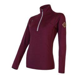 Sensor Merino Upper Zip Port Red dámska mikina