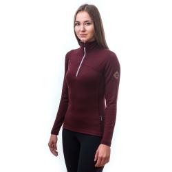 Sensor Merino Upper Zip Port Red dámská mikina