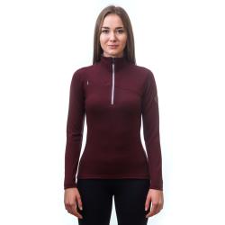 Sensor Merino Upper Zip Port Red dámská mikina