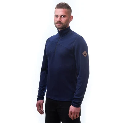 Sensor Merino Upper Deep Blue pánská mikina POUZE L (VÝPRODEJ)