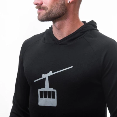 Sensor Merino Upper Gondola Černá pánská mikina