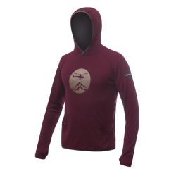 SENSOR Merino Upper Heli pánská mikina klokanka Port Red