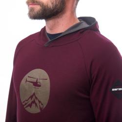 SENSOR Merino Upper Heli pánská mikina klokanka Port Red