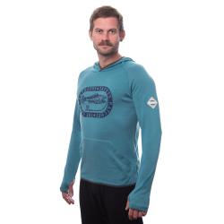 SENSOR Merino Upper Outdoors pánská mikina klokanka Mint Blue