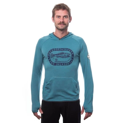 SENSOR Merino Upper Outdoors pánská mikina klokanka Mint Blue