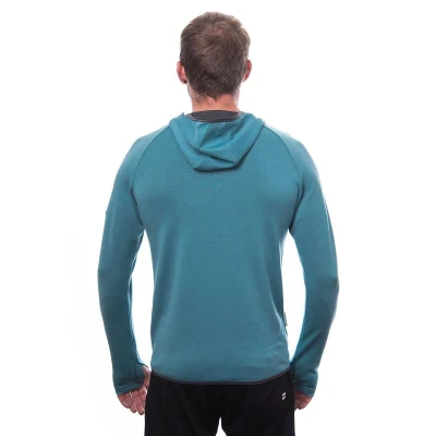 SENSOR Merino Upper Outdoors pánská mikina klokanka Mint Blue