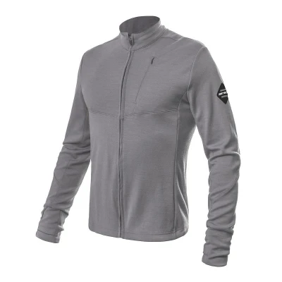 Sensor Merino Upper Celozip Šedá mikina Sensor Merino Upper Celozip Šedá mikina