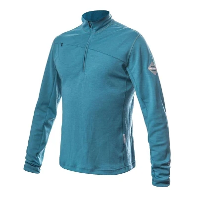 SENSOR Merino Upper pánská mikina zip mint blue SENSOR Merino Upper pánská mikina zip mint blue