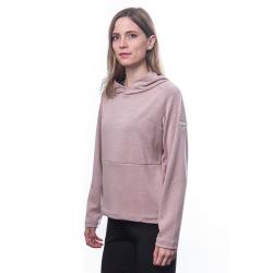 SENSOR Merino Upper Traveller dámská mikina s kapucí Dusty Pink