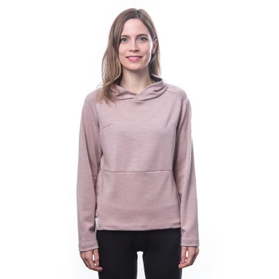 SENSOR Merino Upper Traveller dámská mikina s kapucí Dusty Pink