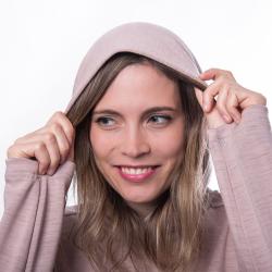 SENSOR Merino Upper Traveller dámská mikina s kapucí Dusty Pink