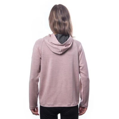 SENSOR Merino Upper Traveller dámská mikina s kapucí Dusty Pink