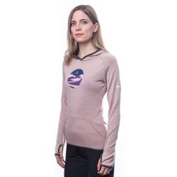 SENSOR Merino Upper Triglav dámská mikina klokanka Dusty Pink