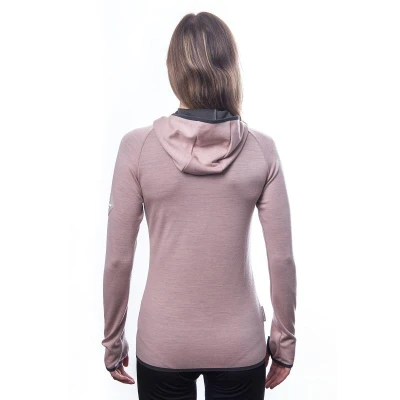 SENSOR Merino Upper Triglav dámská mikina klokanka Dusty Pink