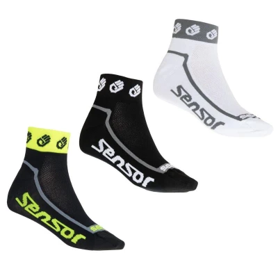 SENSOR 3-pack Race Lite Small Hands ponožky Černá, Bílá, Ref.žlutá SENSOR 3-pack Race Lite Small Hands ponožky Černá, Bílá, Ref.žlutá