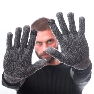 SENSOR Merino rukavice šedé