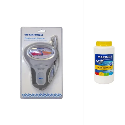 Set - Marimex Tester elektronický na pH a Cl + Marimex Chlor Komplex 5v1 1,6 kg (tableta)
