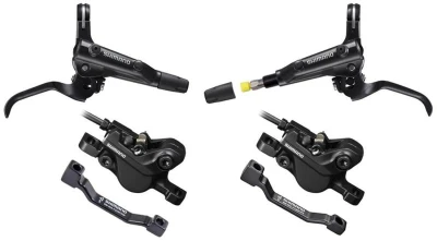 Shimano brzda kotoučová MT501 černá př. a zad. komplet bez kotoučů, černé hadice (zadní J-kit)