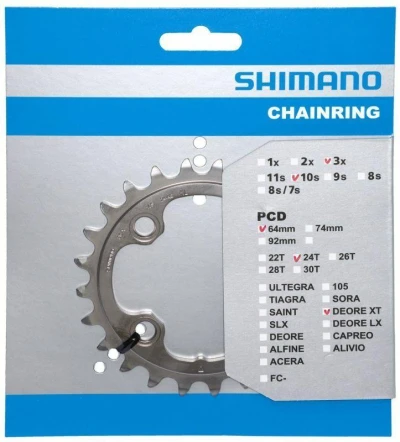 Shimano Deore XT FCM780 24ZUBŮ 3x10 Stříbrný převodník Shimano Deore XT FCM780 24ZUBŮ 3x10 Stříbrný převodník