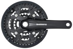 Shimano kliky Alivio FC-T4010 , 170mm, 48-36-26 zubů, černé, s krytem, 9 speed, pro osu octalink