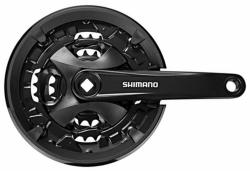 Shimano kliky FC-MT101-L 170mm 40-30-22, černé, s krytem, 9 speed, pro osu čtyřhran