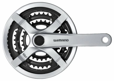Shimano kliky Tourney FC-TX501-S 170mm 42-34-24 zubů, stříbrné s krytem, v krabičce Shimano kliky Tourney FC-TX501-S 170mm 42-34-24 zubů, stříbrné s krytem, v krabičce