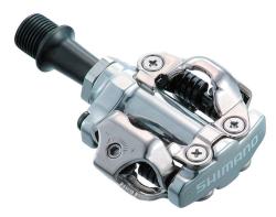 SHIMANO Pedále MTB SPD PDM540 so zarážkami, strieborné SHIMANO Pedále MTB SPD PDM540 so zarážkami, strieborné