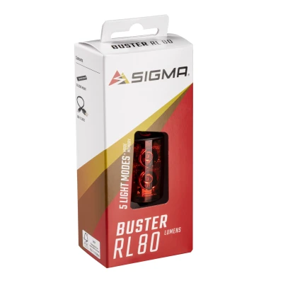SIGMA Blikačka zadní BUSTER RL80 USB, černá