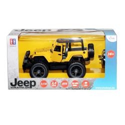 Siva RC Jeep Wrangler 1:14 žlutá, dálkově otevírané dveře