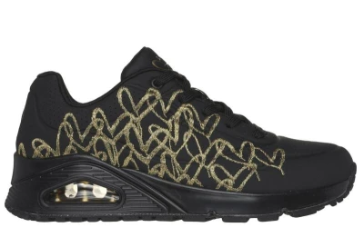Skechers Uno Golden Heart black/gold dámské tenisky