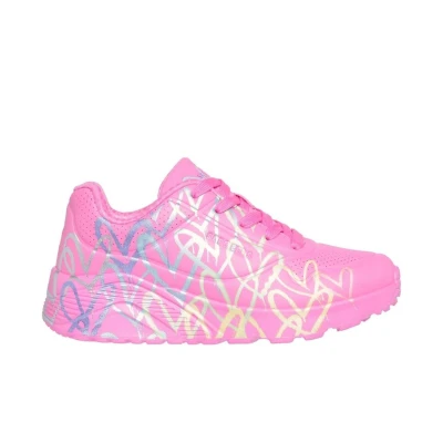Skechers Uno Lite Metallic Joy Jr hot pink dětské tenisky