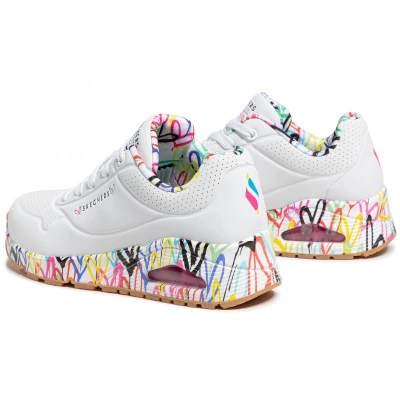 Skechers Uno Loving Love W white dámské tenisky