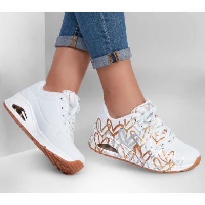 Skechers Uno Metallic Love W white/gold dámské tenisky