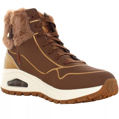 Skechers Uno Rugged Zip Up taupe/gold dámské zimní boty