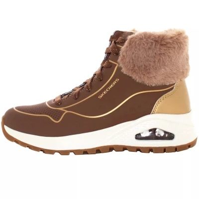 Skechers Uno Rugged Zip Up taupe/gold dámské zimní boty