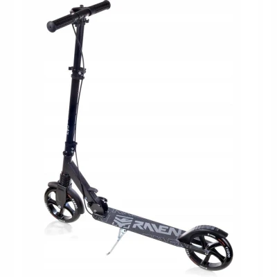 Raven Straight PRO black 200 mm skládací odpružená koloběžka s ruční brzdou