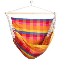 Spokey BENCH DELUXE KÁRO barevné Houpací síť - sedátko pro dva, do 160 kg (VÝPRODEJ)