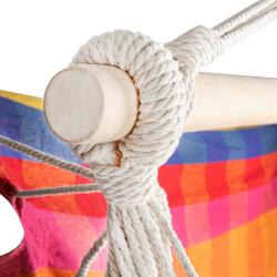 Spokey BENCH DELUXE KÁRO barevné Houpací síť - sedátko pro dva, do 160 kg (VÝPRODEJ)