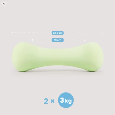 Spokey BONE světle zelená sada neoprenových činek 3 kg