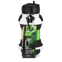 Spokey CORT Skládací silikonová láhev, 520 ml, fotbalový míč