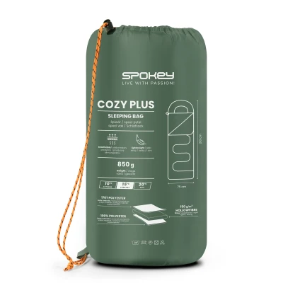Spokey COZY PLUS Spací pytel, 10°C, šalvějově zelený
