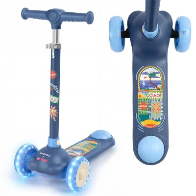 Spokey FIORI Skládací dětská tříkolová koloběžka, modrá