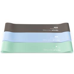 Spokey FLEX SET Sada 3 posilovacích gum, béžová, světle modrá, hnědá