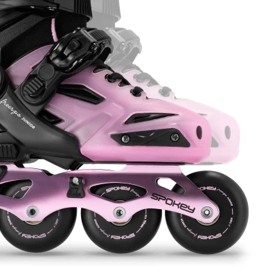 Spokey FREESPO JUNIOR Dětské kolečkové brusle, růžové