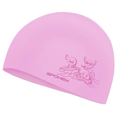 Spokey FUNNY růžová dětská silikonová plavecká čepice